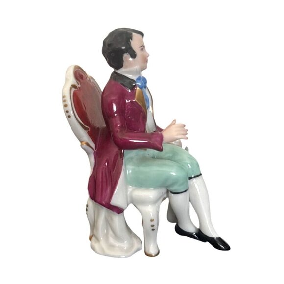 VTG Frankenthal Dresden Germany Porcelain Gentleman Courtier Bouquet of‎ Flowers - Picture 3 of 8
